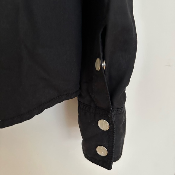 Aritzia Wilfred Free Black Western Snap Button Down Shirt (XS) - Picture 10 of 10
